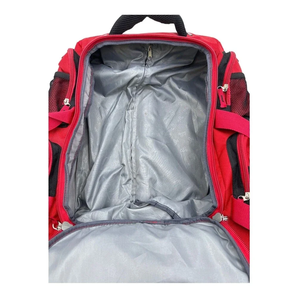 Disney Red Mickey Mouse Blake Rolling Carry On Backpack